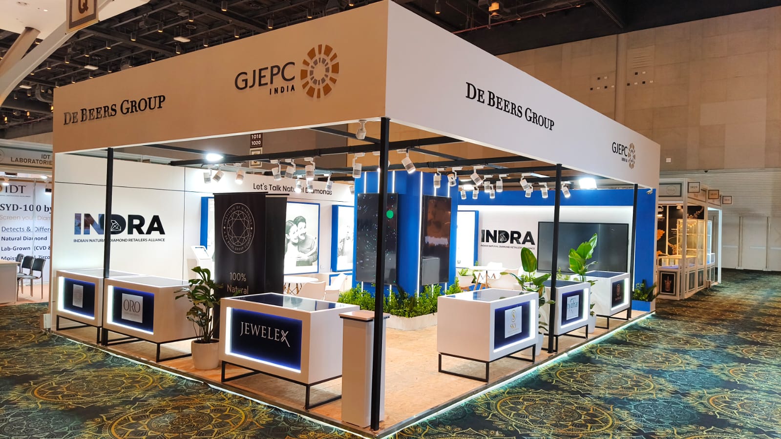 De Beers exhibition booth India Gem & Jewellery Show 2026 India by Silverline